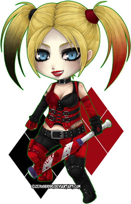 Harley Quinn Chibi By Zero0810 - Anime Chibi Harley Quinn (472x709)