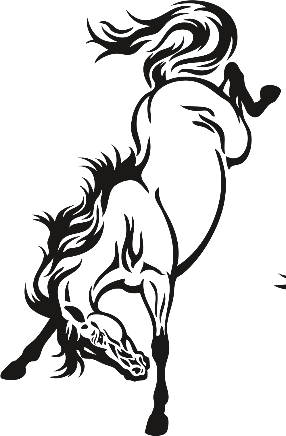Клипарт Животные - Bucking Horse Tattoo (1087x1669)