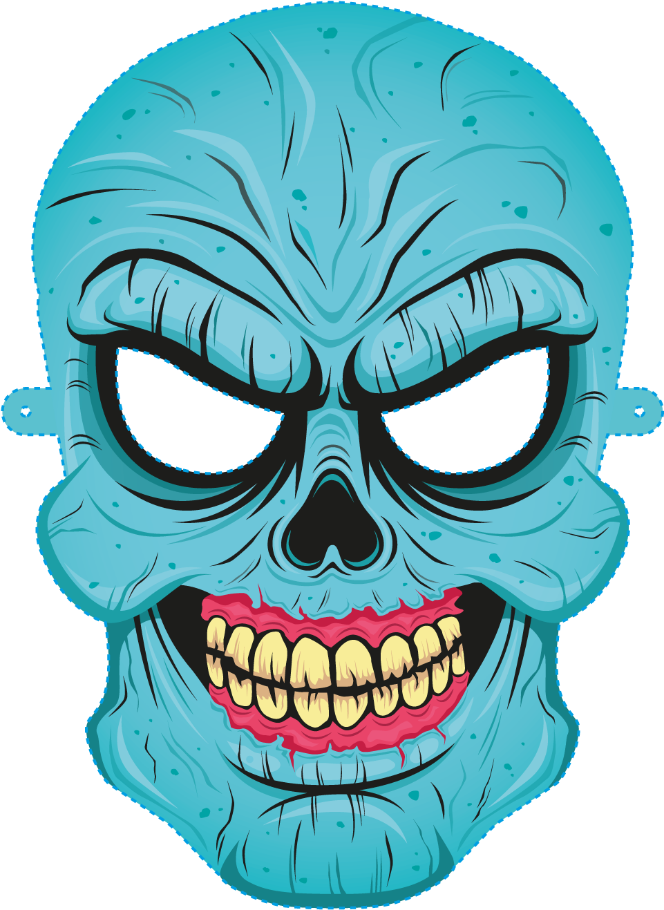 Halloween Costume Mask Euclidean Vector Zombie - Ask Me About Halloween Costume Evil Blue Head T-shirt (1200x1698)