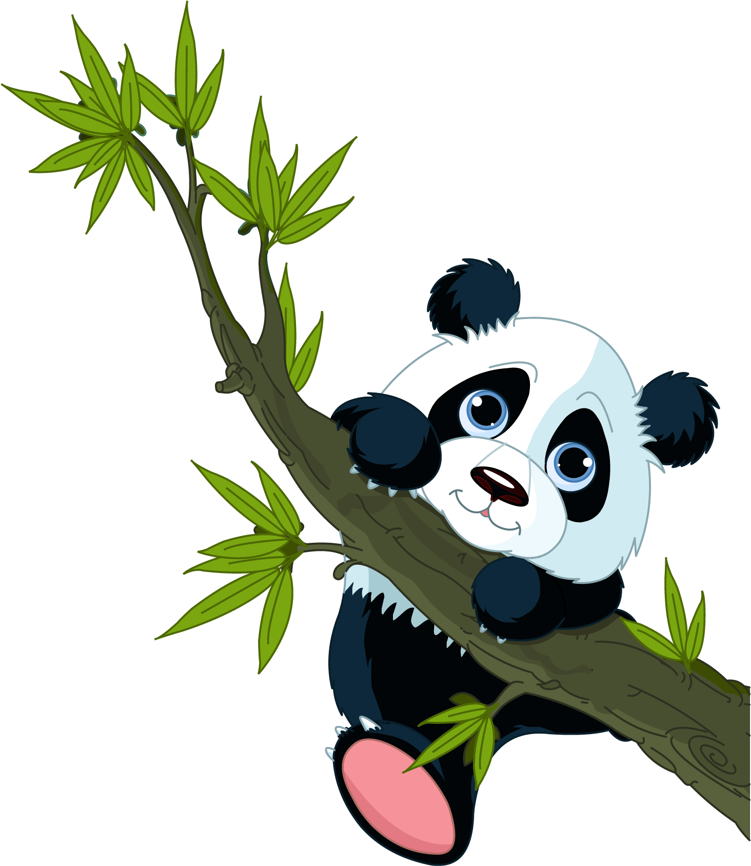 Little Panda Stickers, Panda Decals, Little Bear Adhesive - Panda On Tree Greeting Cards (2396x2662)