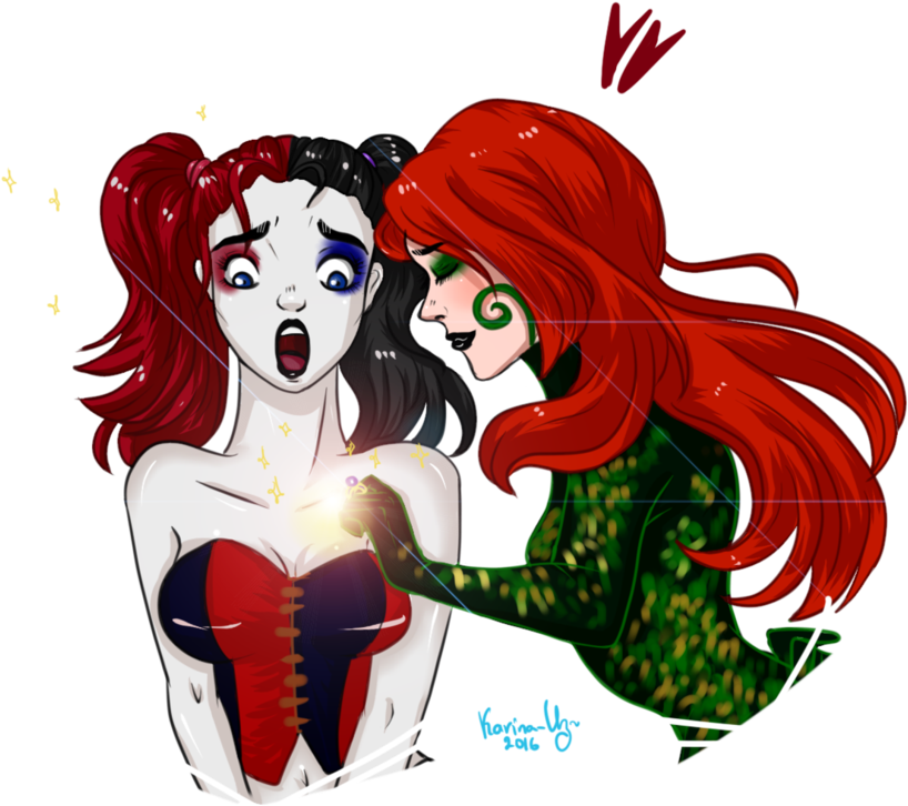Poison Ivy And Harley Quinn Drawing Harley Quinn And - Harley Quinn And Poison Ivy (947x843)