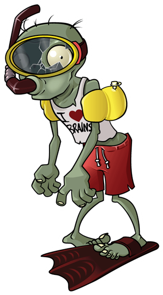 Plants Vs Zombi Gif - Plants Vs Zombies Snorkel Zombie (332x600)