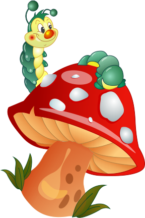 Детские Рисунки Гусеницы - Грибок Пнг (288x432)