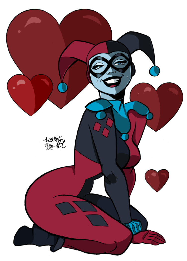 By Creativeunicorn - Paigeeworld - Harley Quinn Jester Cartoon (751x1065)