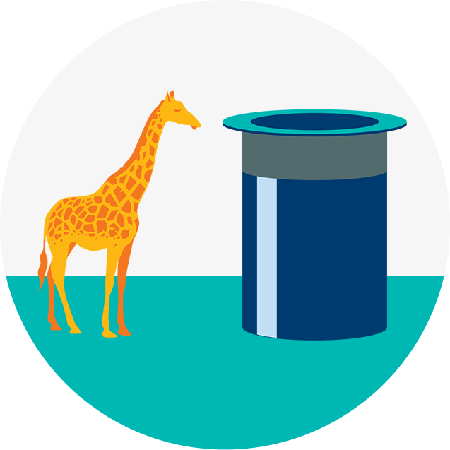 A Very Tall Top Hat Upside Down Next To A Giraffe - Giraffe (637x637)