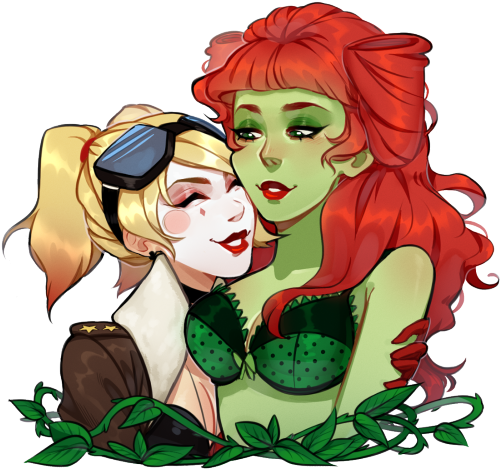 Harley Quinn & Poison Ivy - Bombshell Poison Ivy And Harley Quinn (500x500)