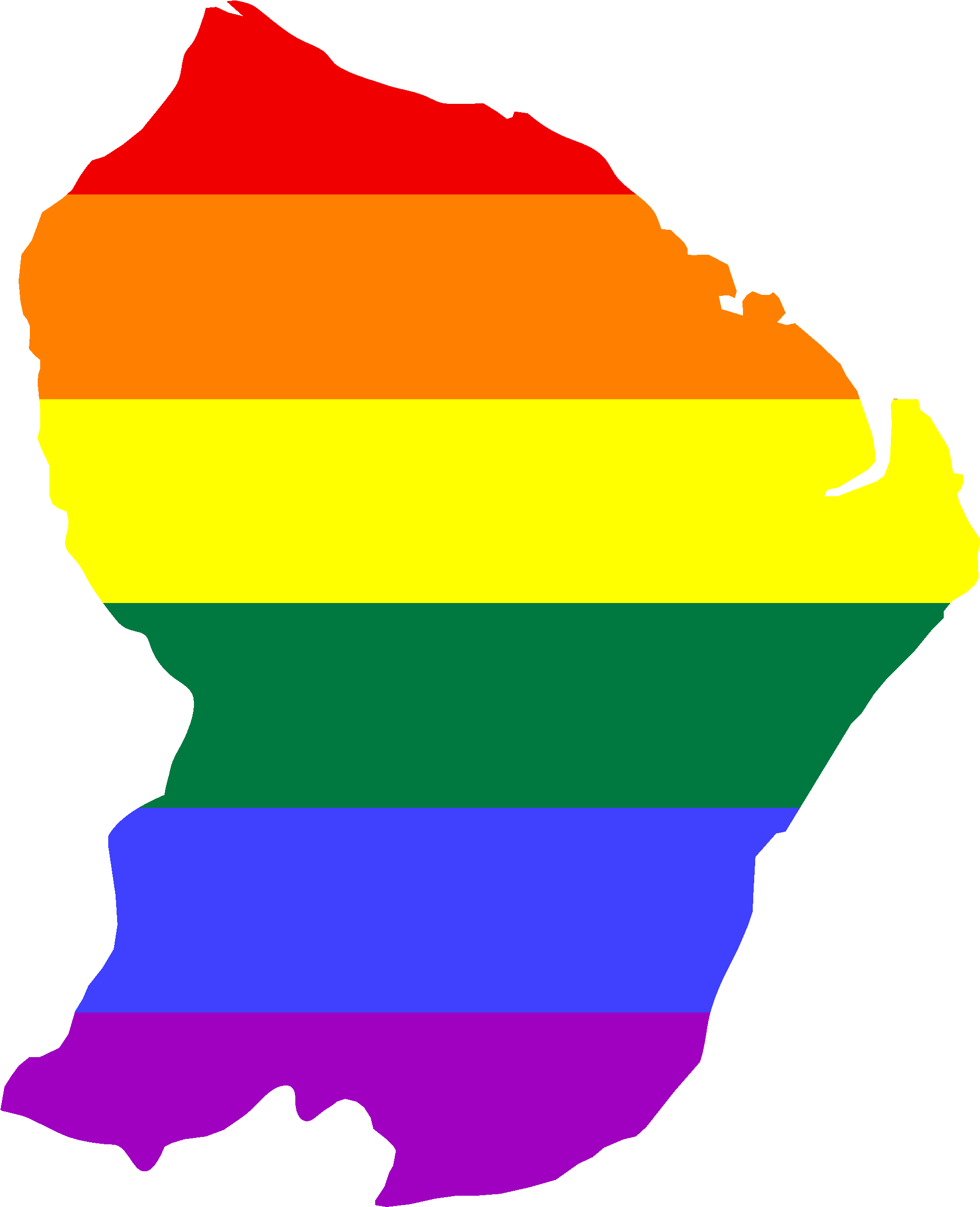 Lgbt Flag Map Of French Guiana - French Guiana Flag Map (2100x2500)