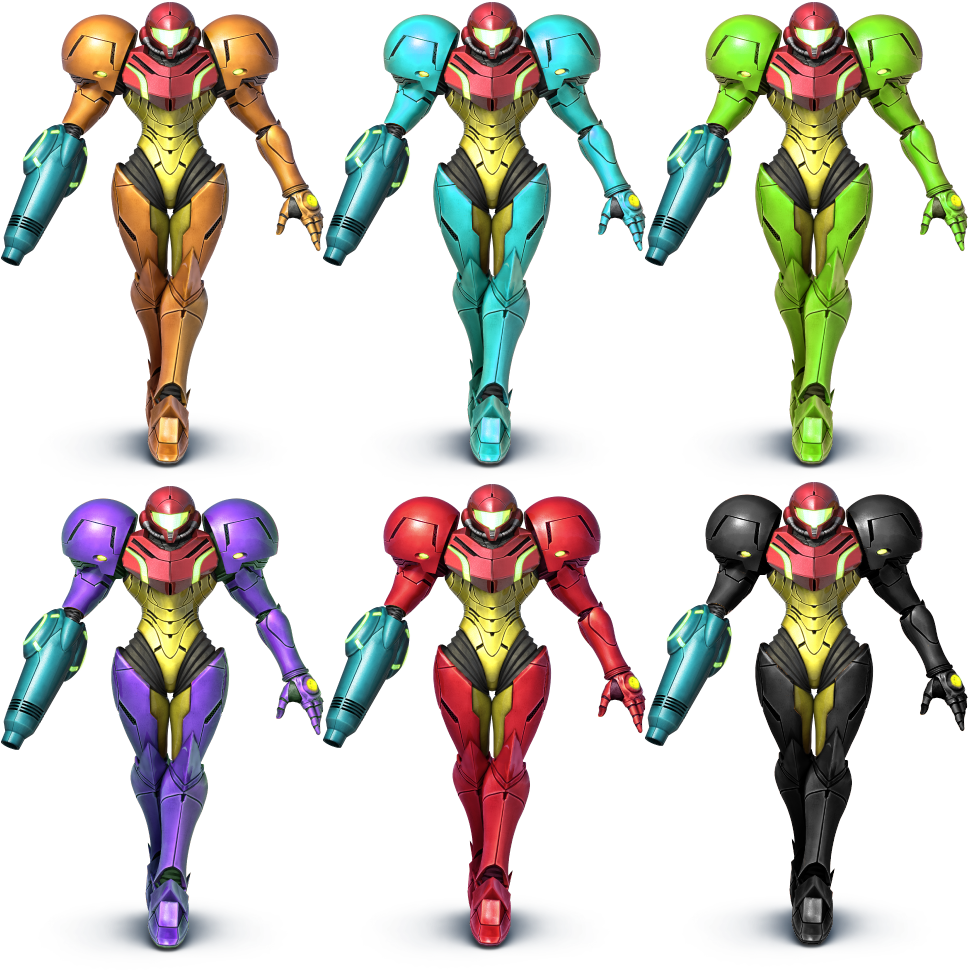 Samus Pallet - Samus Smash 4 Colors (969x970)