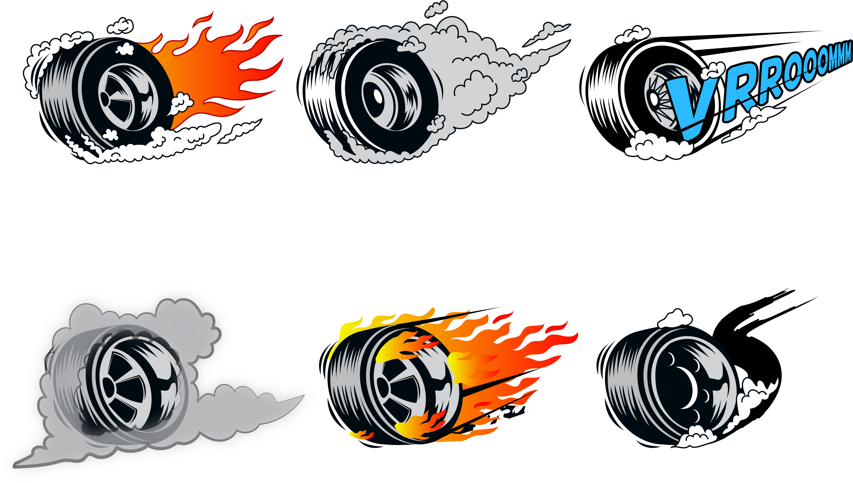 Car Wheel Burnout - Burn Out Wheel Png (2858x1624)