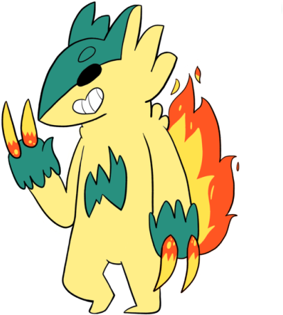 “hello, I'm Coal I'm A Cyndaquil Zangoose Fusion Hybr - Cartoon (500x500)