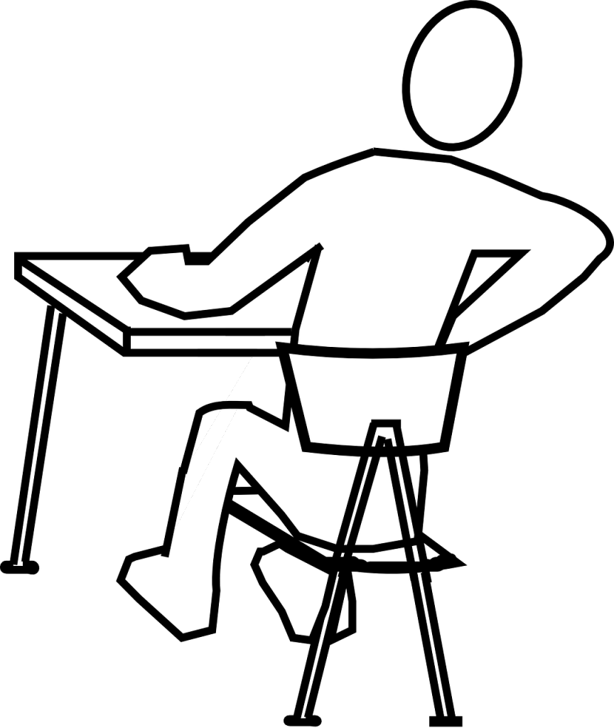 Avoid Office-related Injuries While Sitting At Your - Draw A Person Sitting (864x1024)