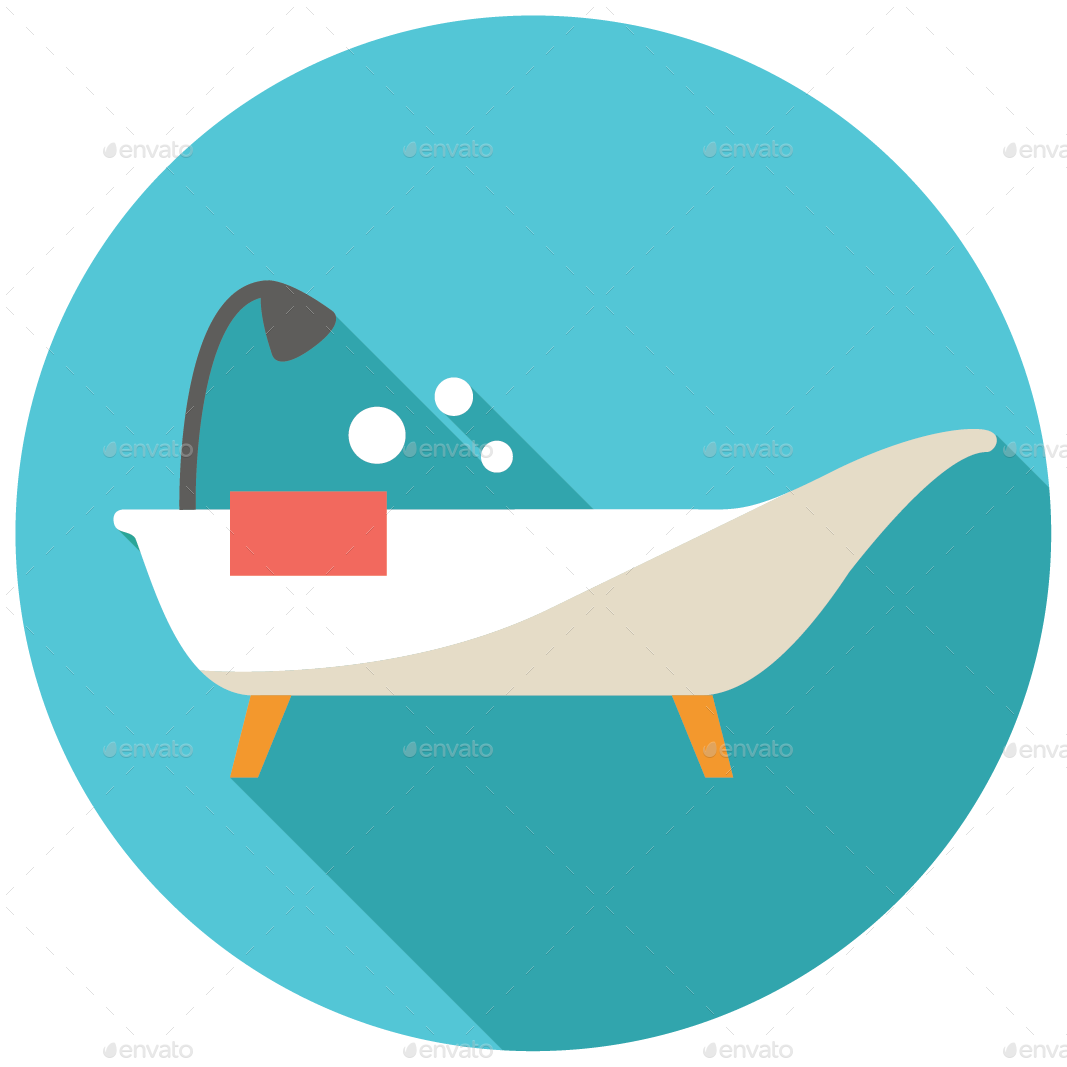 Bed Icon Png - Bath Tub Flat Icon (1067x1067)