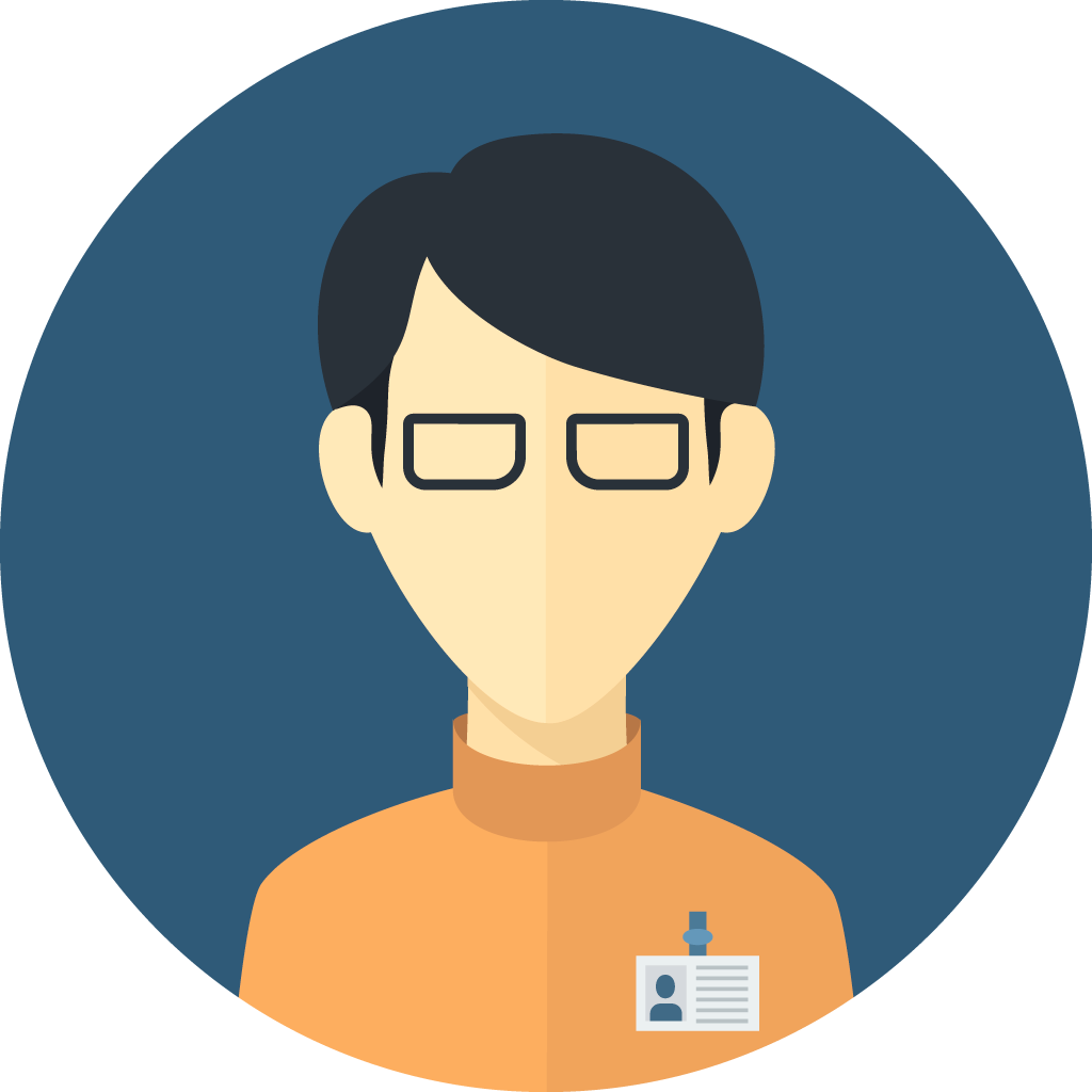 Flat Face Icon Image - Portrait Of A Man (1024x1024)