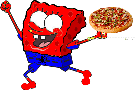 Spider Sponge Pizza Delivery By Jakethemlgdank - Cartoon (595x447)
