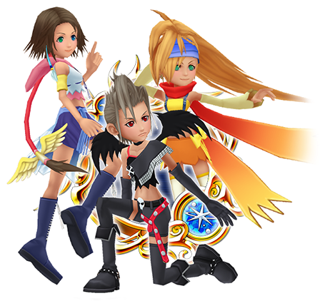 Yuna & Rikku & Paine - Kingdom Hearts Yuna Rikku Paine (447x430)