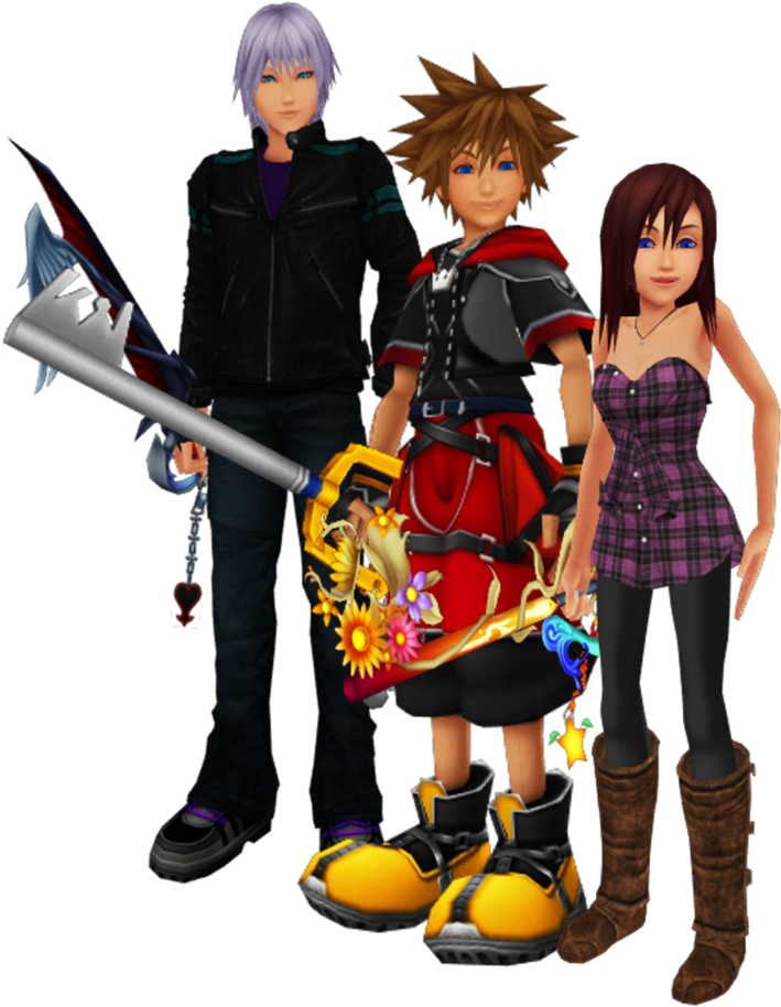 Kingdom Hearts Trios Images Sora Riku And Kairi Are - Sora Riku And Kairi (752x1062)