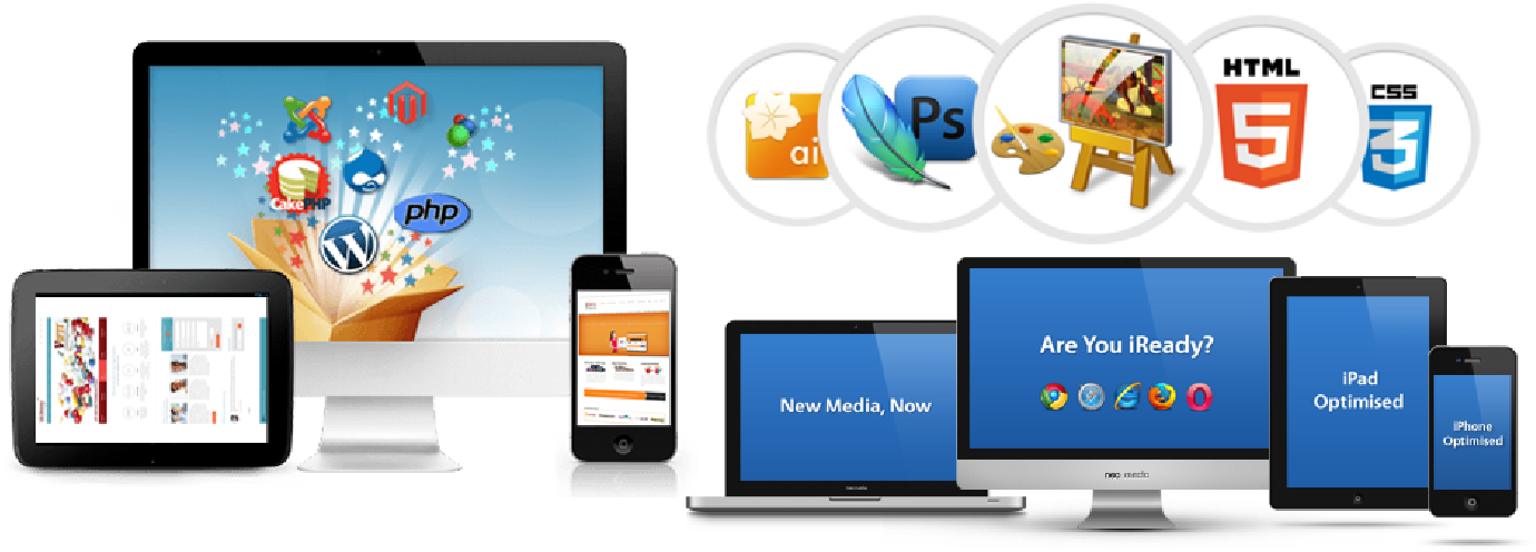 Our Custom Web Solutions - Web Designing In Png (1400x515)