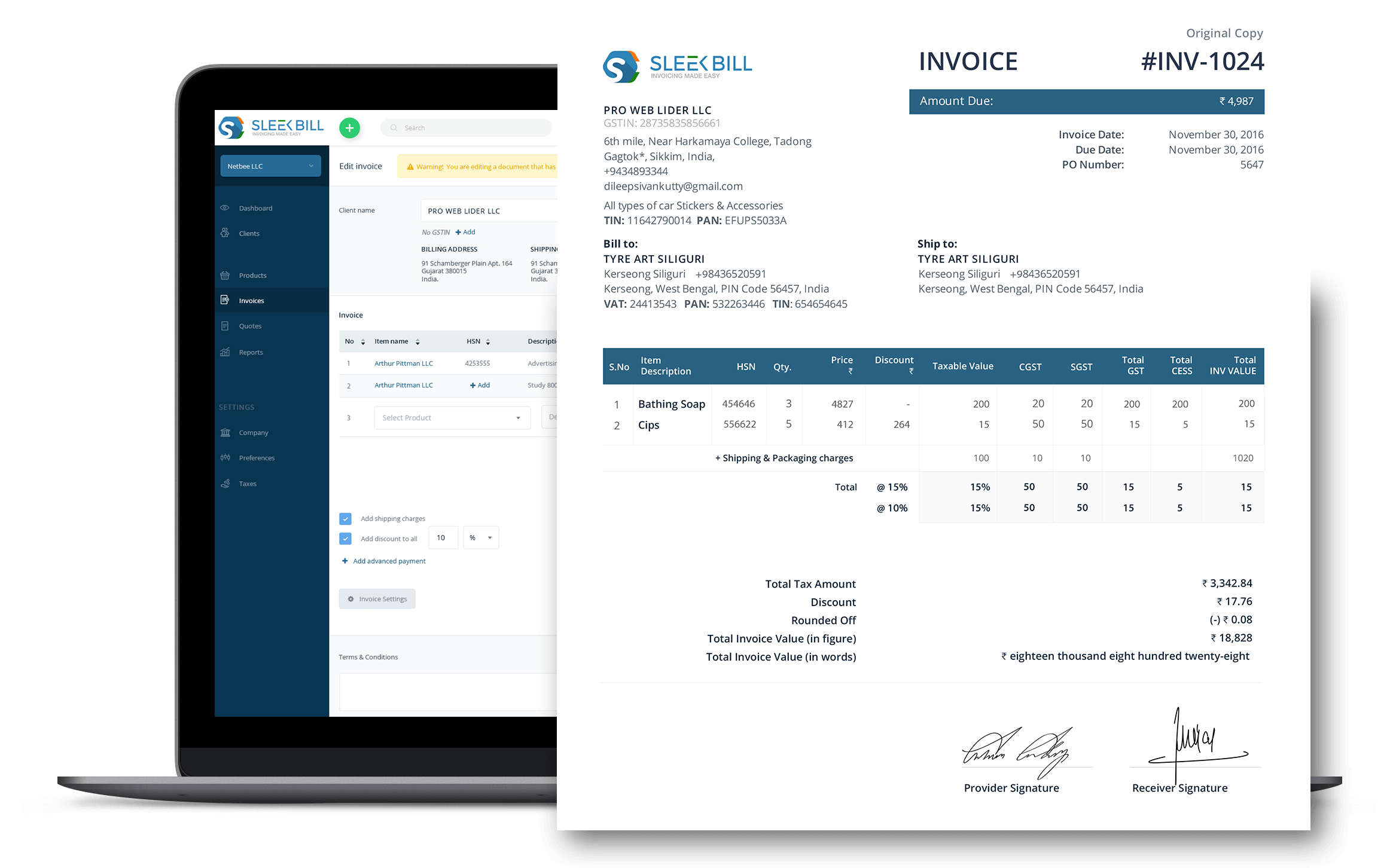Invoice Generator Mac * Invoice A Map Of The Seven - Screenshot (3000x2000)