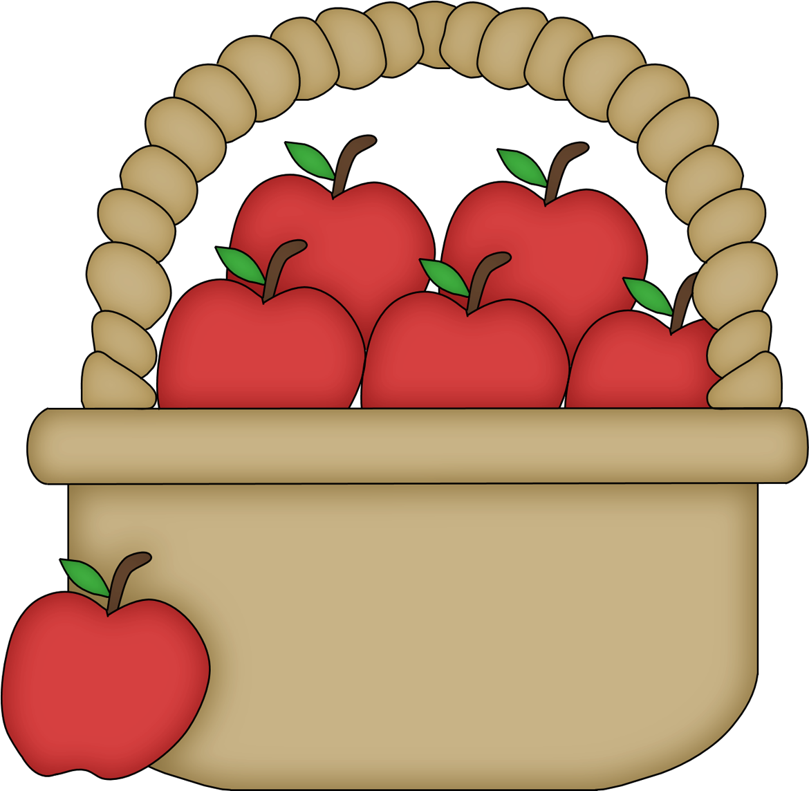 Castelos - - Cartoon Basket Of Apples (1200x1200)