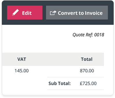 Quote To Invoice In One Click - Screenshot (850x500)