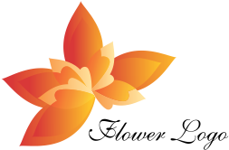 Orange Flower Art Vector Logo Inspiration Download - Free Flower Logo Png (389x346)