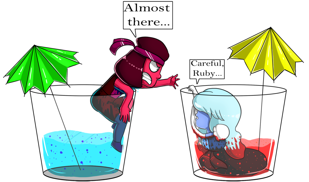Ruby And Sapphire Drinks By Girlyrainbowvampire - Steven Universe Ruby And Sapphire (1024x666)