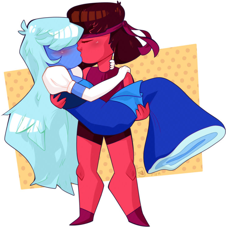 Ruby X Sapphire By Batrnan - Steven Universe Ruby X Sapphire (842x949)