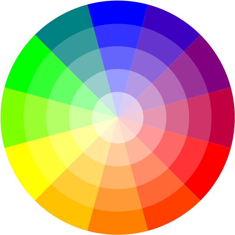 Rgb - Color Wheel With Tints (782x782)