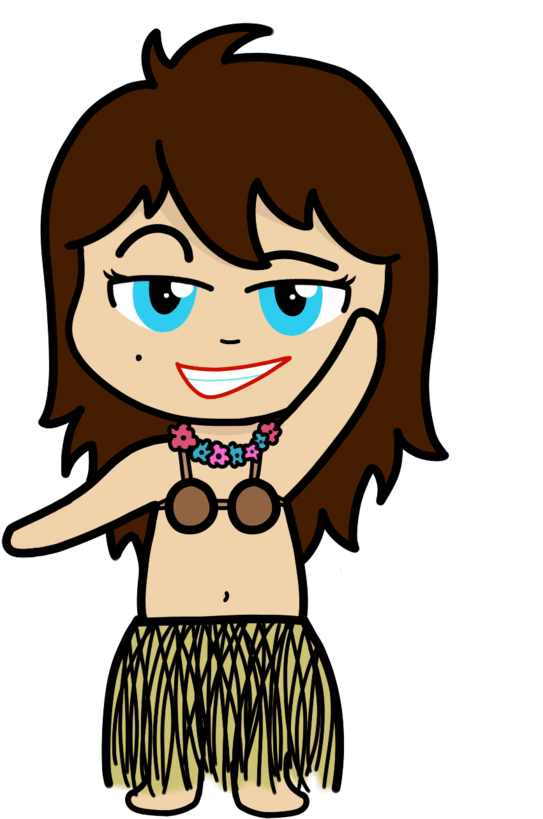 Hula Chibi By Hauntinggold - Cartoon (780x1024)