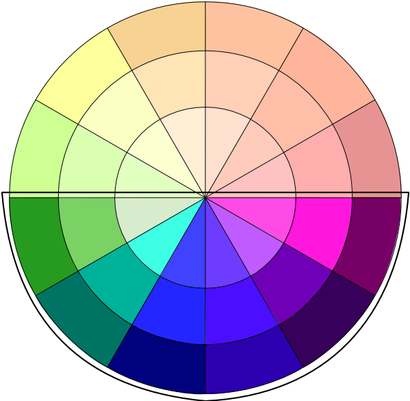 Cool Colors On Color Wheel - Color Wheel (600x600)