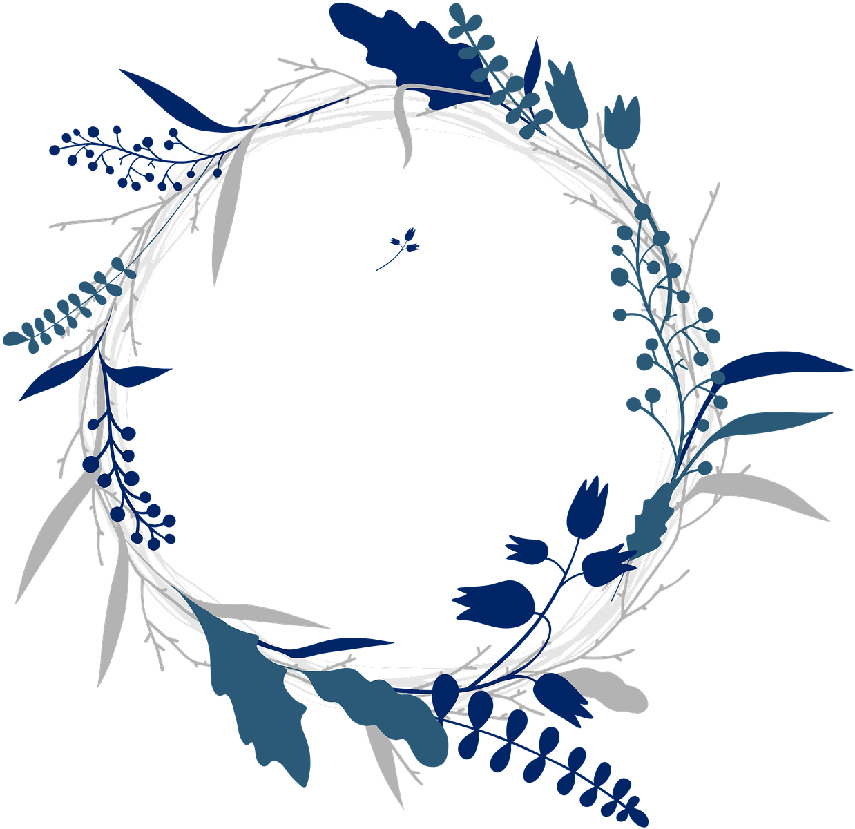 Flowers Twig Corolla Wreath Transparent Image - Wreath (1280x1280)
