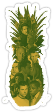 Psych Pineapple Outline For Kids - Pineapple Outline Psych Cast Hoodie (pullover) (375x360)