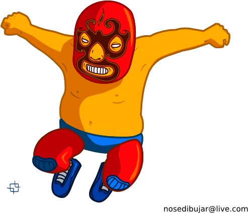 Luchador Enmascarado - Luchador Clipart (512x423)