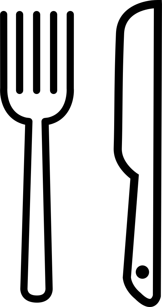 Knife And Fork Outline Comments - Fork And Knife Png Outline (518x980)