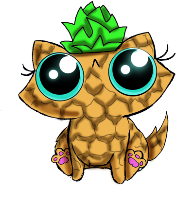 Funny Kitten Adoptable Pineapple By Kingzoidlord By - Author (472x530)
