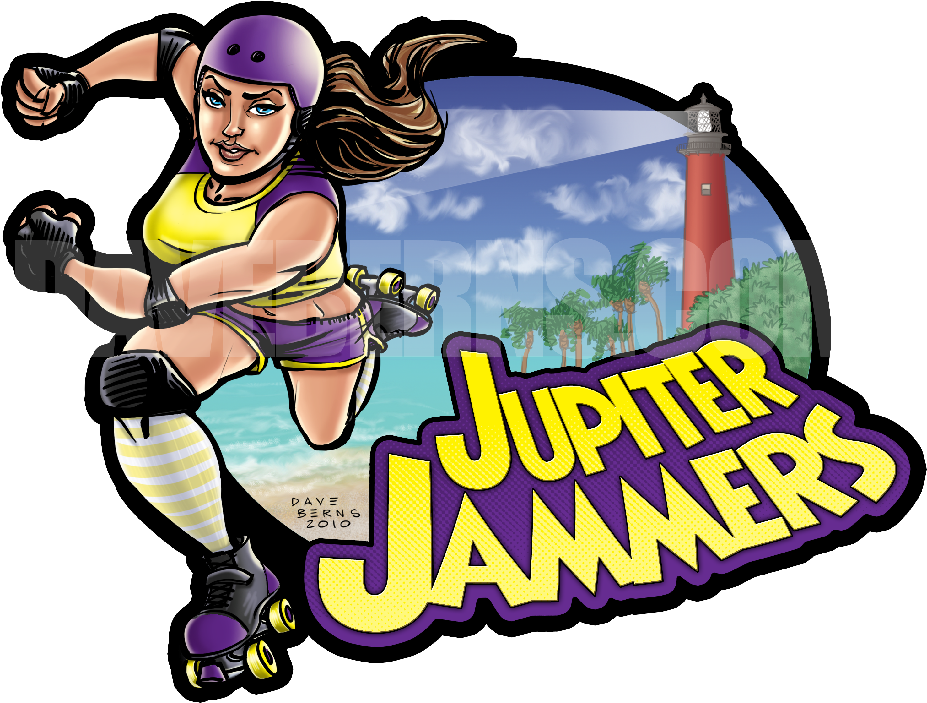 Jupiter Jammers Wftda Roller Derby Team Mascot & Logo, - Gotham Girls Roller Derby (3000x2400)