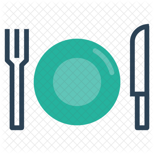 Dish, Plate, Fork, Knife, Food, Hotel, Restaurant Icon - Dish (512x512)