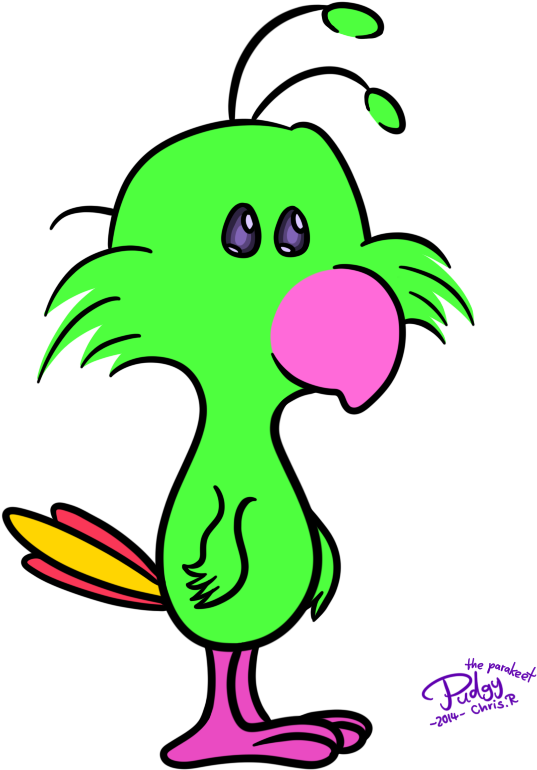 Pudgy The Parakeet By Falco-l - Pudgy The Parakeet By Falco-l (800x850)