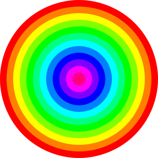 Custom Clipart 12 Color Rainbow Circles 2e6a - Wizard Of Oz Rainbow (800x800)