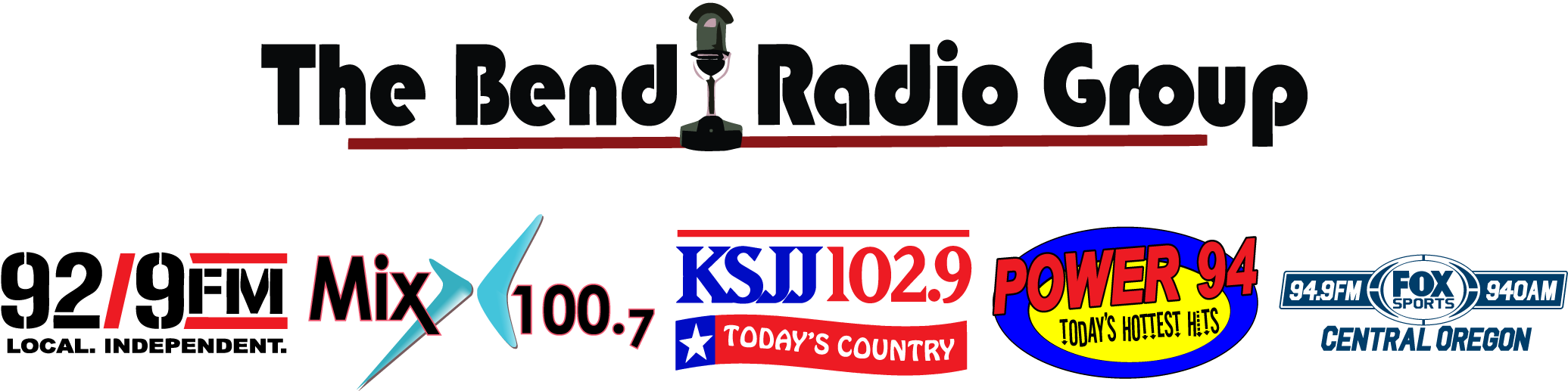 Bend Radio Group Station Logos - Circle (2071x517)