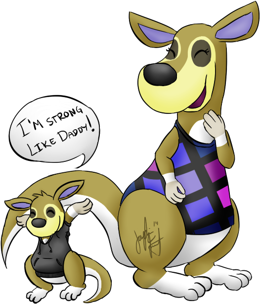 Kitt And Her Joey By Yookeyyook - Cartoon (536x626)