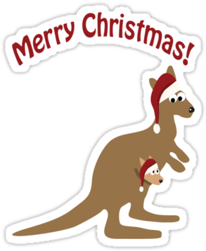 Merry Christmas Kangaroo By Eggtooth - Personalizable Merry Christmas Ornament (round) (375x360)