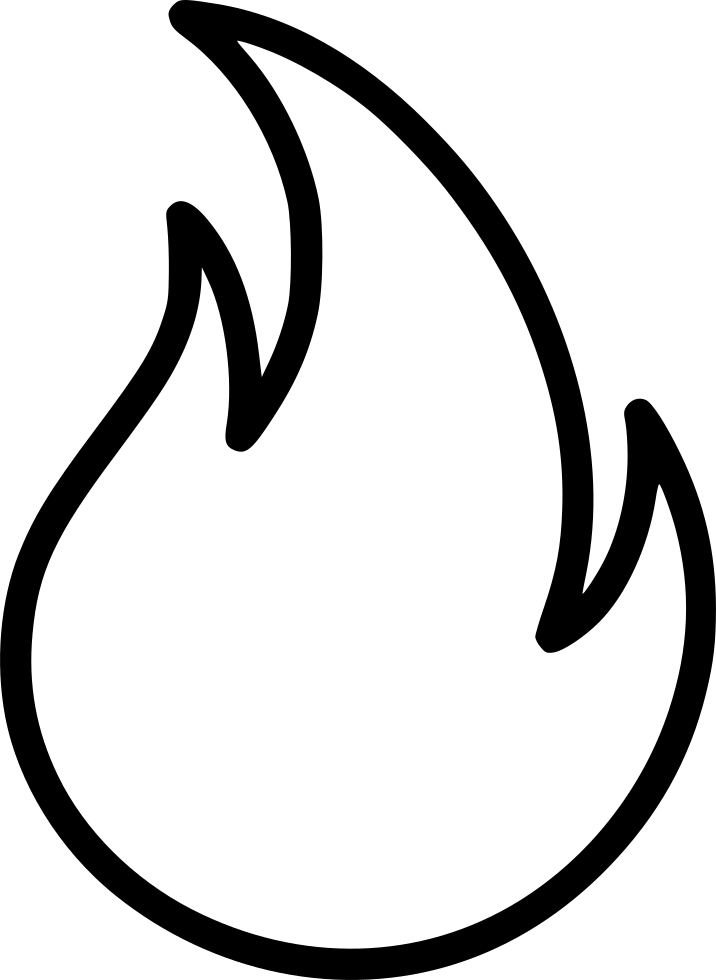 Related Categories - Black And White Flame Icon (716x980)
