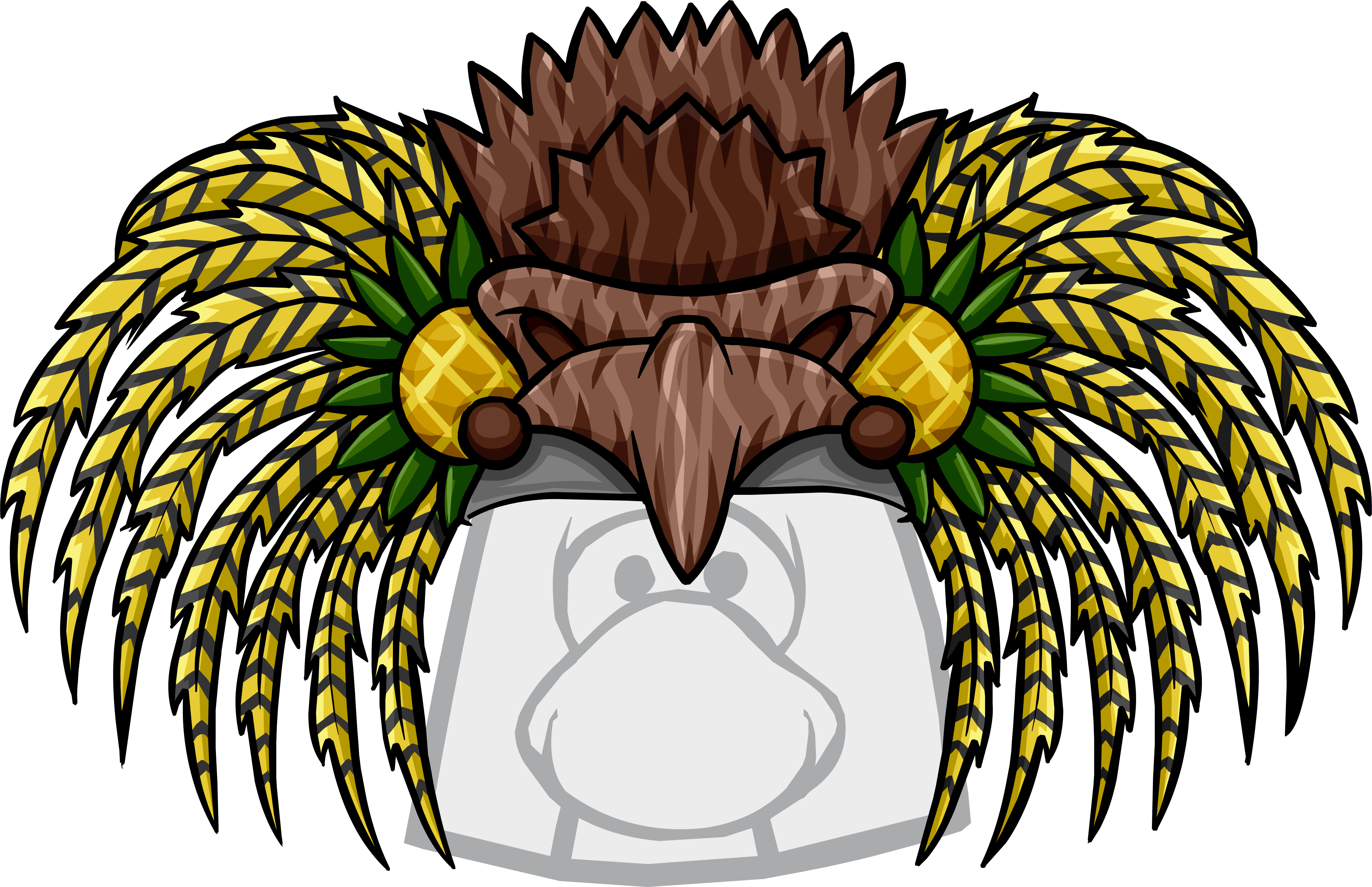 Pineapple Headdress Clothing Icon Id 1447 Updated - Club Penguin Optic Headset (4396x2843)