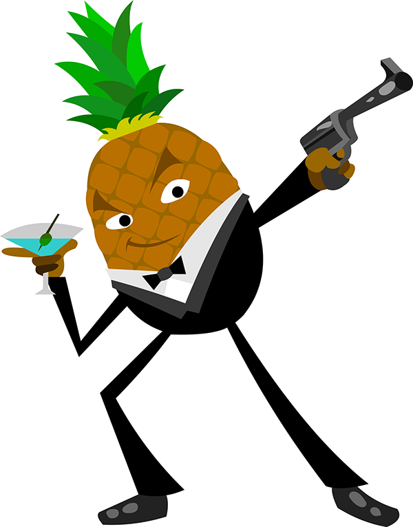 Secret Agent Pineapple - Silly Fruit (600x766)