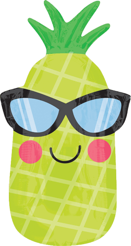 26" Pineapple Sunglasses Balloon - 18-inch Jr Shape Pineapple With Glasses Balloon (266x500)