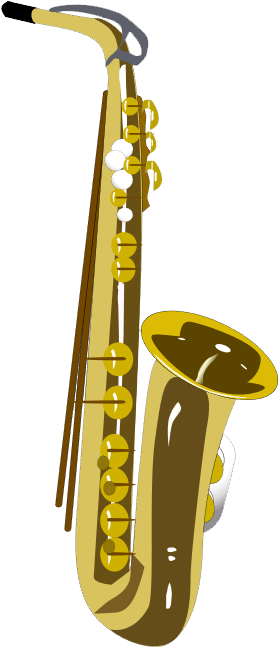Saxophone Cartoon Clip Art - Custom Saxophone Shower Curtain (397x662)