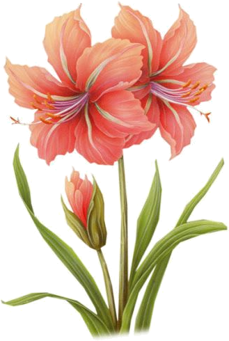 Fleurs - Page - Orange Amaryllis Watercolor (364x512)