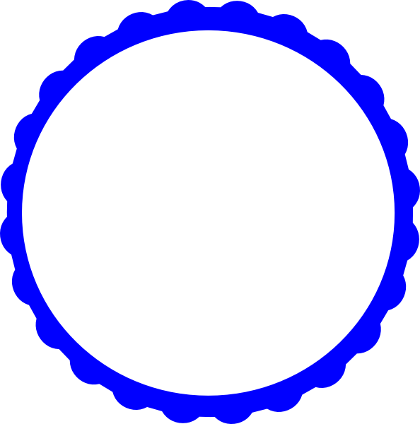 Blue Scallop Circle Frame Clip Art Vector Clip Art - Blue Scallop Circle Png (594x600)