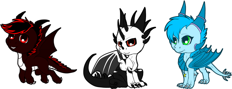 Cute Drawings Of Baby Dragons Download - Чиби Дракон (1024x428)